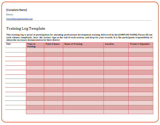 Training Log Templates 11 Free Word Excel PDF Formats Samples 