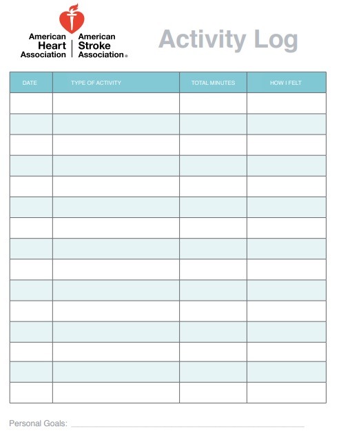 Activity Log Templates Free Log Templates