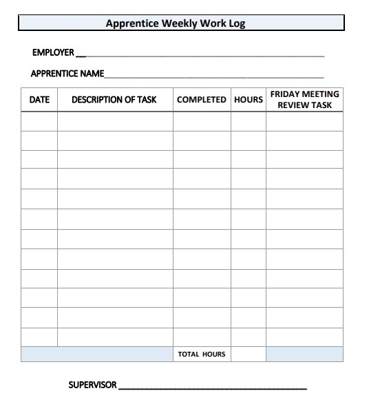 Daily Work Log Templates 10 Free Printable Word Excel PDF Formats 