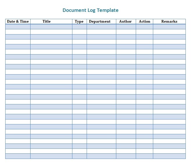 Document Register Template Excel Excel Templates