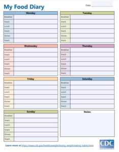 Food Log Template | Free Log Templates