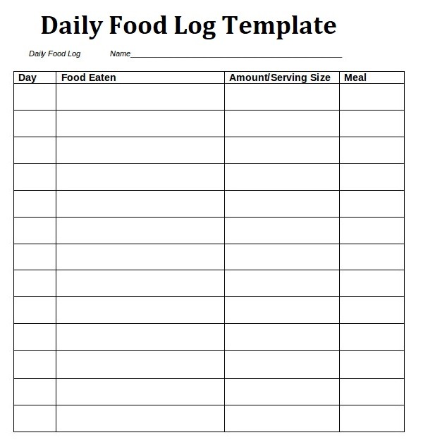 Daily Food Log Templates 12 Free Printable Word Excel PDF Formats Samples Examples Forms