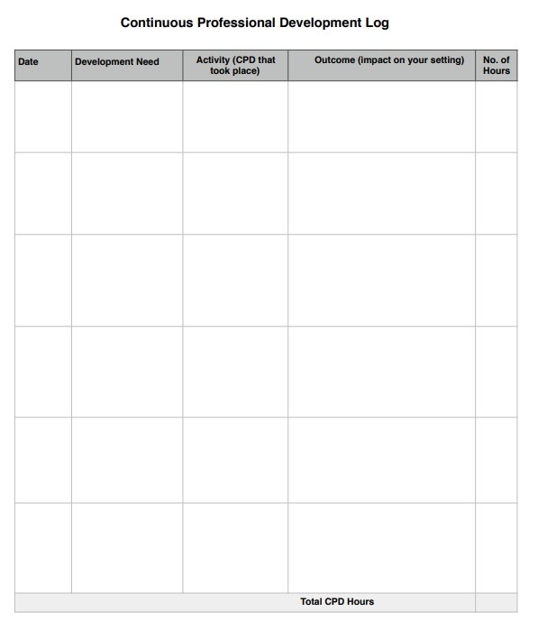 Student Learning Log Template Word Templates Gambaran