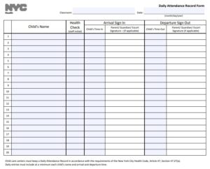 Attendance Log Template | Free Log Templates