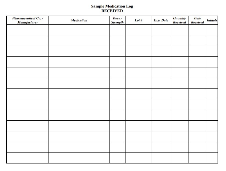 Medication Log Templates 8 Free Printable Editable MS Word Formats Samples Examples Forms