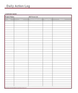 Daily Log Templates | 15+ Free Printable Word, Excel & PDF Formats ...