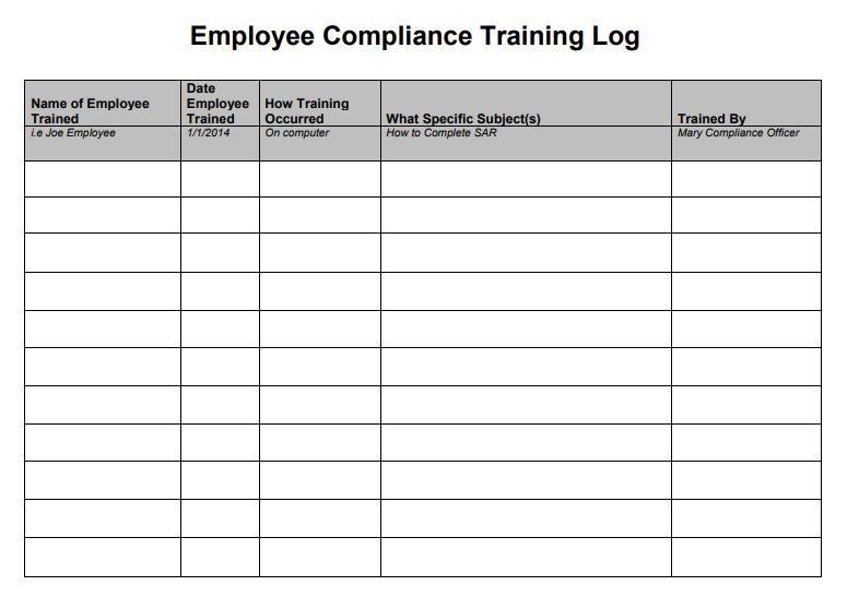 Training Log Templates 10 Free Printable Word Excel PDF Formats 