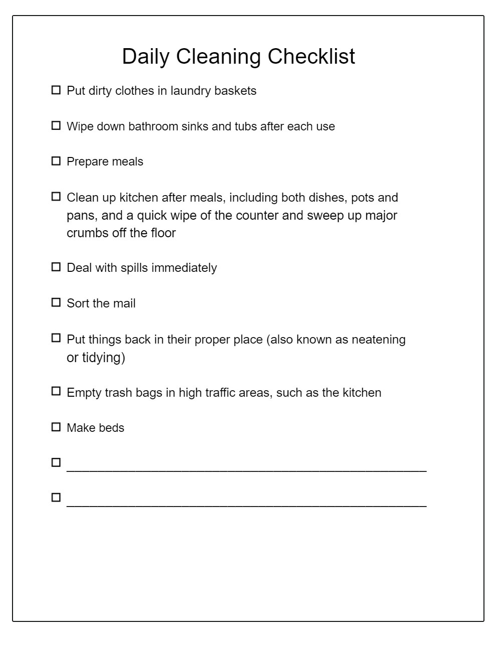 House Cleaning Log Template | Free Log Templates