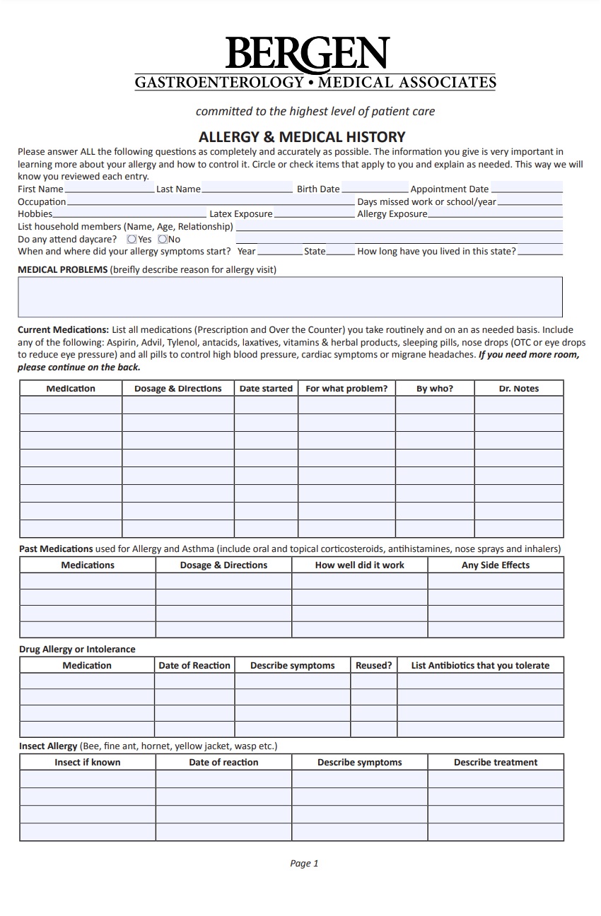 10 Allergy Log Template Free Log Templates